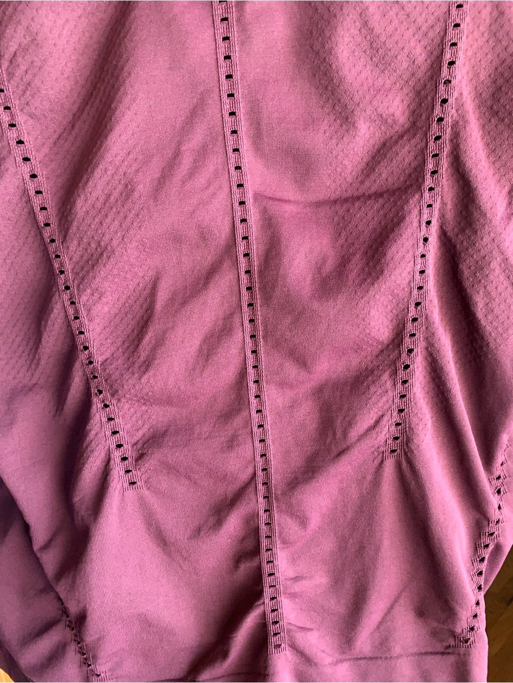 Athleta Deep Plum Long-Sleeve Perforated Crew Top - Picture 10 of 12